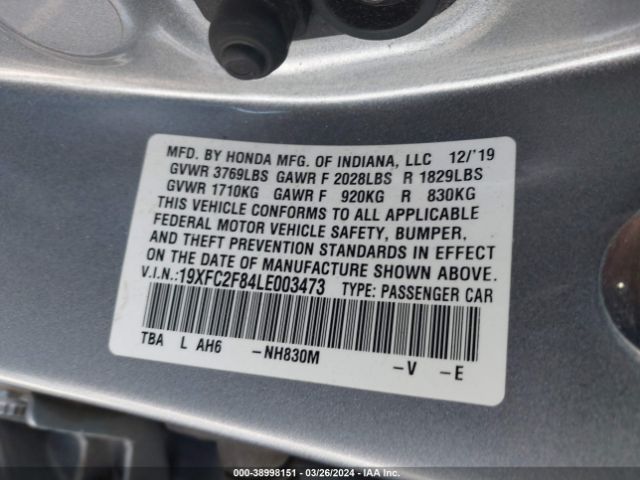 19XFC2F84LE003473 Honda Civic Sport