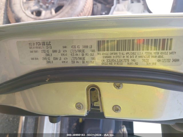 RAM 2500 Tradesman  4x4 8' Box 2018 3C6UR5HL3JG417278 Image 9