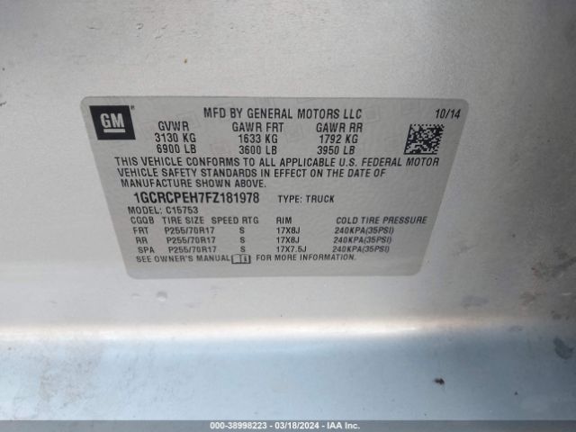 1GCRCPEH7FZ181978 Chevrolet Silverado 1500 Ls