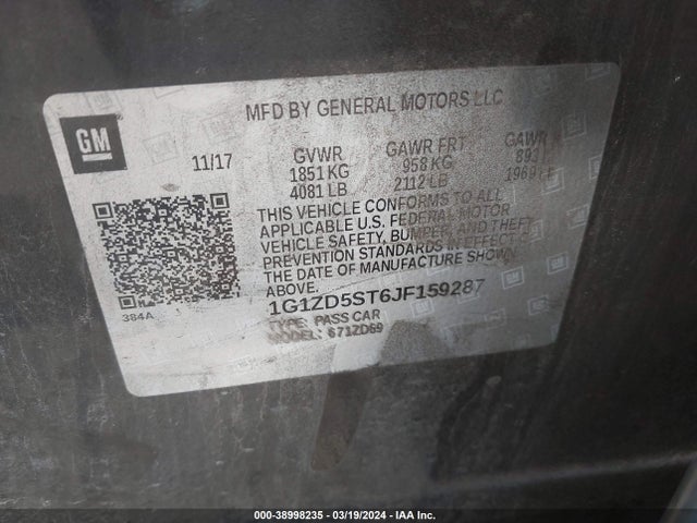 Chevrolet MALIBU LT 2018 1G1ZD5ST6JF159287 Image 9