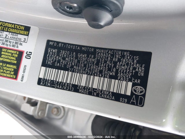 Toyota COROLLA LE 2015 2T1BURHE7FC404316 Image 9