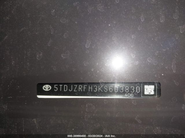 5TDJZRFH3KS603830 Toyota Highlander Xle