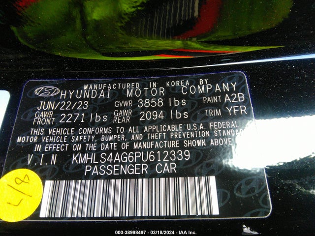 Hyundai ELANTRA SEL 2023 KMHLS4AG6PU612339 Image 9