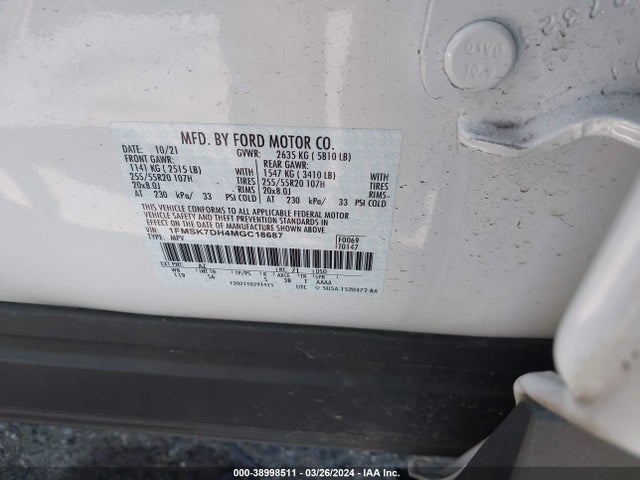 Ford EXPLORER XLT 2021 1FMSK7DH4MGC18687 Image 9