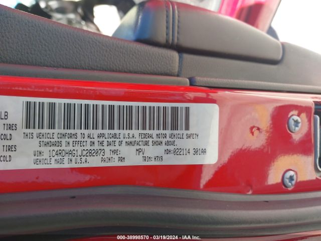 1C4RDHAG1JC282073 Dodge Durango Sxt Rwd