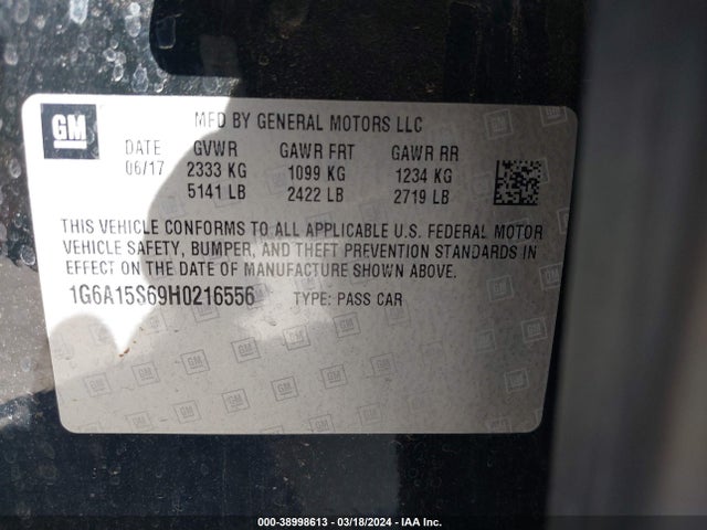 1G6A15S69H0216556 Cadillac CTS-V