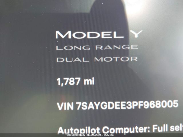 7SAYGDEE3PF968005 Tesla Model Y