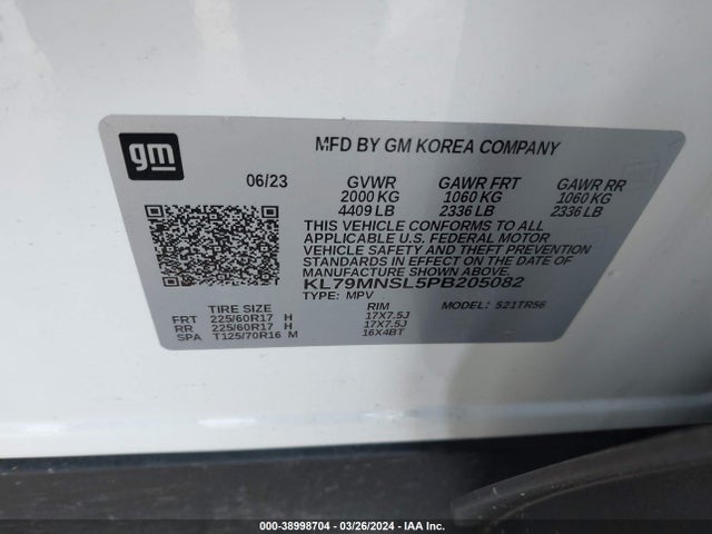 Chevrolet Trailblazer Awd Ls 2023 KL79MNSL5PB205082 Image 9