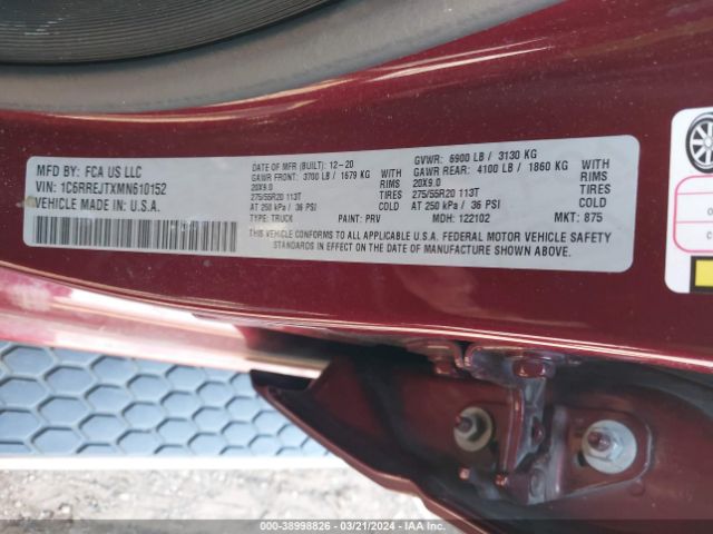 1C6RREJTXMN610152 RAM 1500 Laramie  4x2 5'7 Box