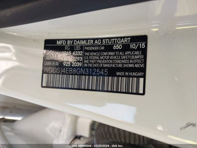 WDDSJ4EB8GN312545 Mercedes-Benz CLA 250