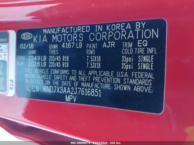 KIA Soul ! 2018 KNDJX3AA2J7616851 Image 9