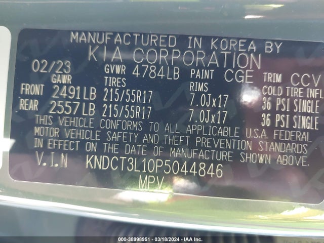 KIA Niro Ev Wave 2023 KNDCT3L10P5044846 Image 9