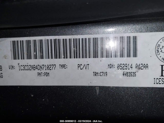 Aukcja sprzedaży 2013 Dodge Avenger, vin: 1C3CDZAB4DN710277, numer aukcji: 38999012