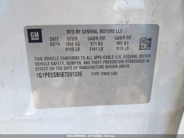 Chevrolet Cruze 2lt Auto 2014 1G1PE5SB9E7291326 Image 9