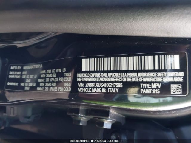 ZN661XUS4HX217595 Maserati Levante