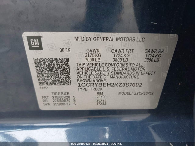 Chevrolet Silverado 1500 Custom 2019 1GCRYBEH2KZ387692 Image 9