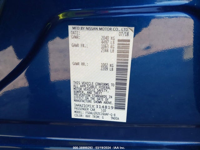 Nissan Leaf Sl 2018 1N4AZ1CP1JC314819 Image 9