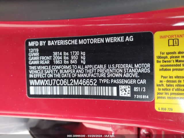 2020 MINI HARDTOP WMWXU7C06L2M46652 Photo 8