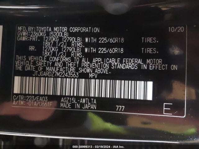 JTJGARDZ7M2243563 Lexus NX 300