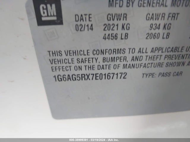 Cadillac Ats Standard 2014 1G6AG5RX7E0167172 Image 9