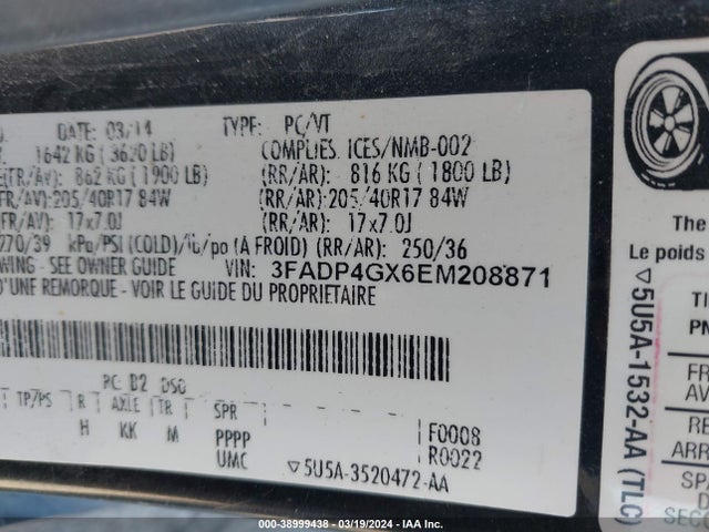 Ford FIESTA ST 2014 3FADP4GX6EM208871 Image 9