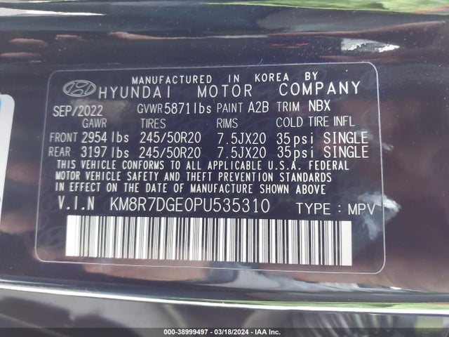 Hyundai Palisade Calligraphy 2023 KM8R7DGE0PU535310 Image 9