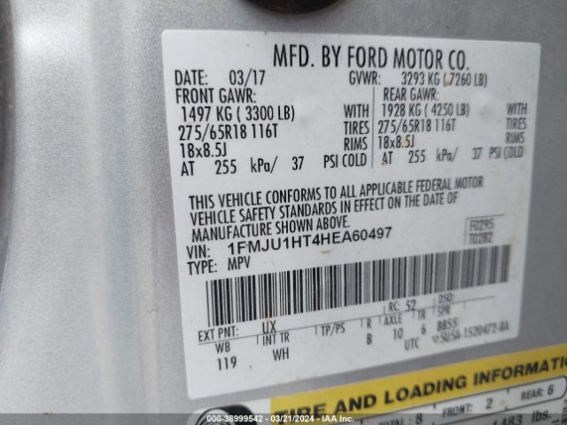 1FMJU1HT4HEA60497 Ford Expedition Xlt