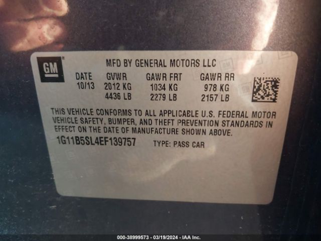 1G11B5SL4EF139757 Chevrolet Malibu 1ls