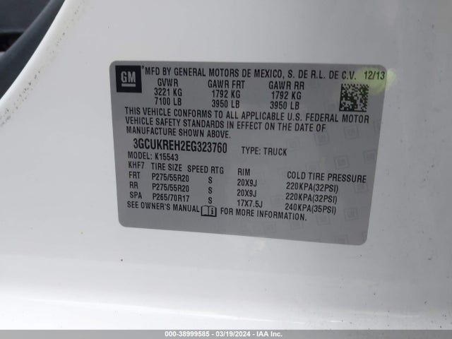Chevrolet Silverado 1500 1lt 2014 3GCUKREH2EG323760 Image 9