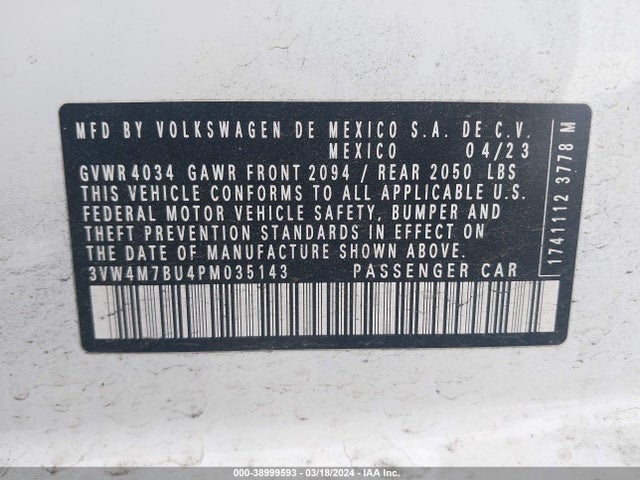 3VW4M7BU4PM035143 Volkswagen Jetta 1.5t S