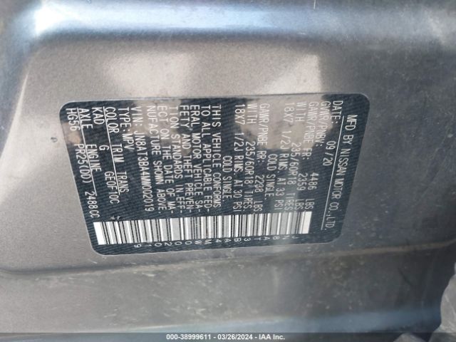 JN8AT3BA4MW002019 Nissan Rogue Sv Fwd