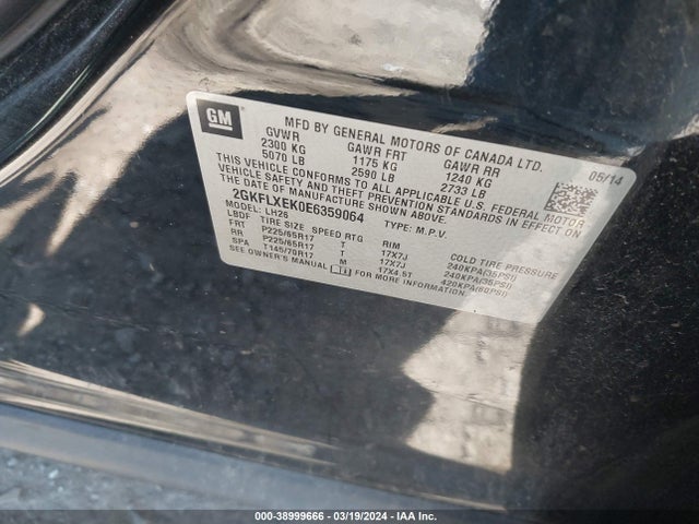 GMC Terrain Slt-1 2014 2GKFLXEK0E6359064 Image 9