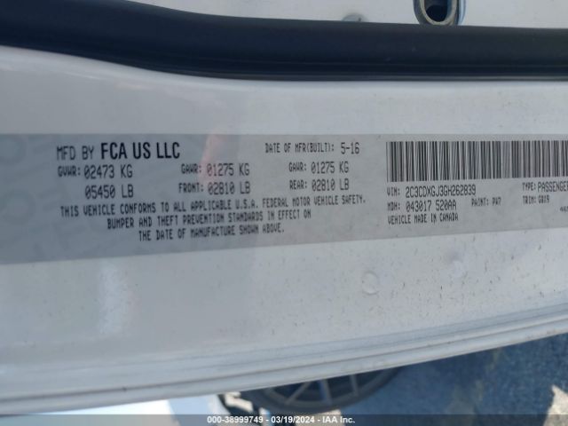 2C3CDXGJ3GH262839 Dodge Charger R/t Scat Pack