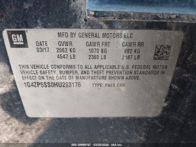 1G4ZP5SS0HU203176 Buick Lacrosse Essence