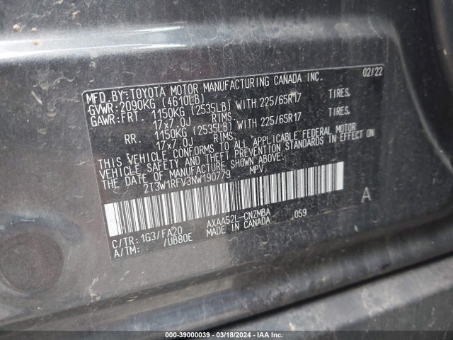 Toyota Rav4 Xle 2022 2T3W1RFV3NW190779 Image 9
