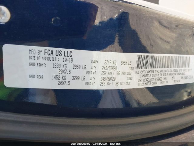 2C4RC1GG7LR128463 Chrysler Pacifica Limited