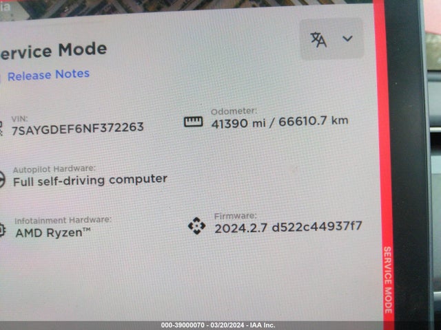 7SAYGDEF6NF372263 Tesla Model Y Performance Dual Motor All-wheel Drive