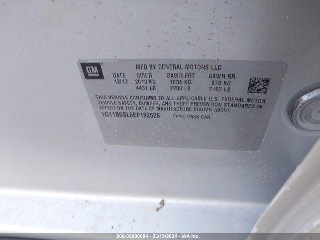 Chevrolet Malibu 1ls 2014 1G11B5SL6EF182528 Image 9