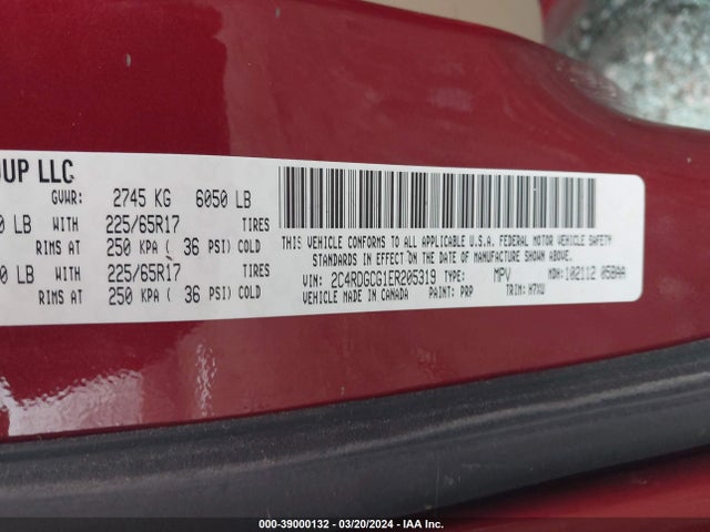 Dodge Grand Caravan Sxt 2014 2C4RDGCG1ER205319 Image 9