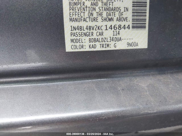 Nissan Altima 2.5 S 2019 1N4BL4BV2KC146844 Image 9