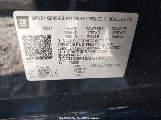 Chevrolet Silverado 1500 2lz 2018 3GCUKSEC0JG142923 Image 9