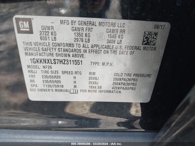 GMC Acadia Denali 2017 1GKKNXLS7HZ311551 Image 9