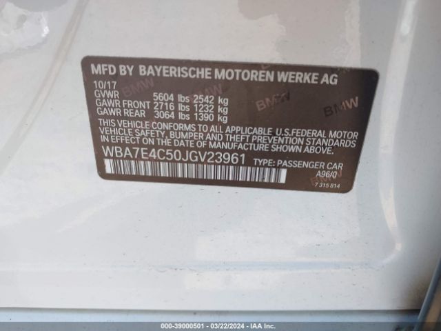 WBA7E4C50JGV23961 BMW 740i Xdrive