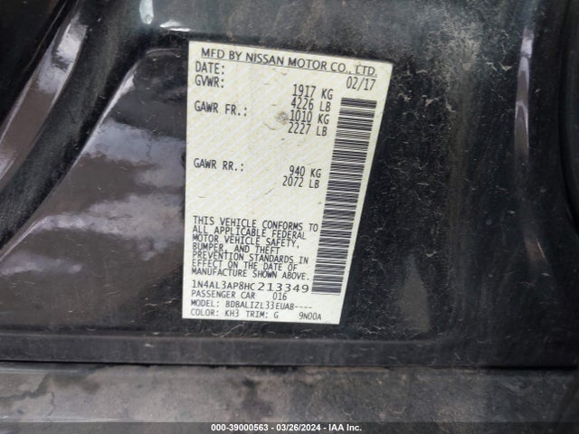 Nissan Altima 2.5 Sv 2017 1N4AL3AP8HC213349 Image 9