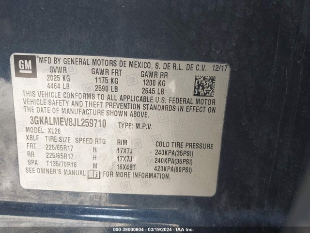GMC Terrain Sle 2018 3GKALMEV8JL259710 Image 9