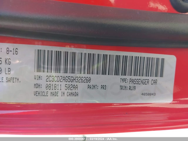 Dodge Challenger Sxt Plus 2016 2C3CDZAG5GH326260 Image 9