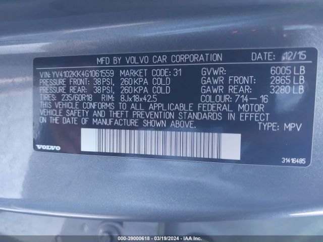 YV4102KK4G1061559 Volvo XC90 T5