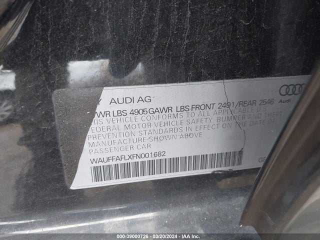 Audi A4 2.0t Premium 2015 WAUFFAFLXFN001682 Image 9