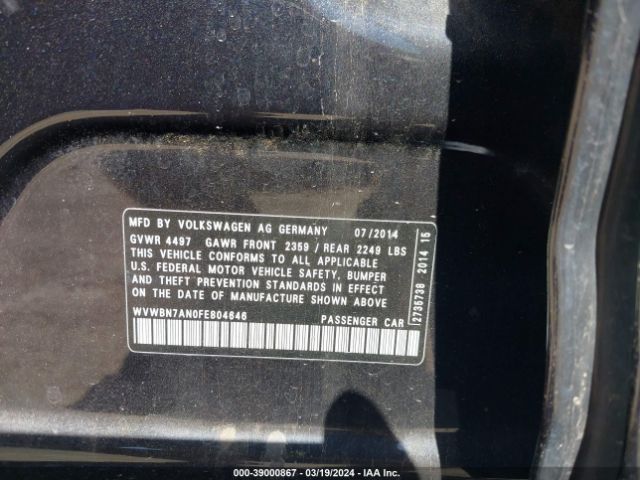 WVWBN7AN0FE804646 Volkswagen Cc 2.0t Sport