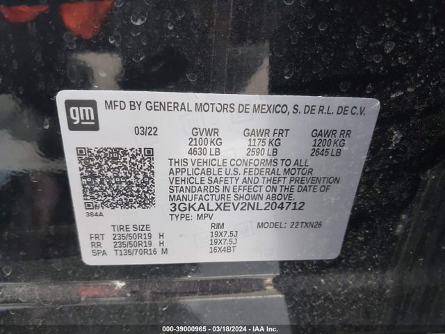 GMC Terrain Awd Denali 2022 3GKALXEV2NL204712 Image 9
